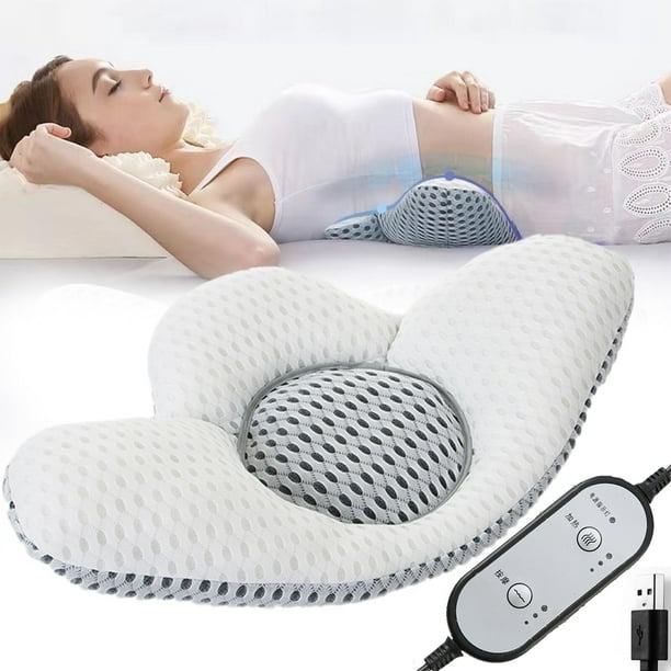 Almohada Lumbar para Dormir,Almohada Lumbar de Masaje eléctrico.Memory Foam para Aliviar el Dolor de Espalda,cojin para Silla y Respaldo de Oficina Adecuado para Camas, sofás, Asientos de Coche.
