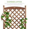 thumbnail image 2 of Best Choice Products 48in Mobile Wood Planter Box & Diamond Lattice Trellis, w/ Drainage Holes, Optional Wheels - Walnut, 2 of 7