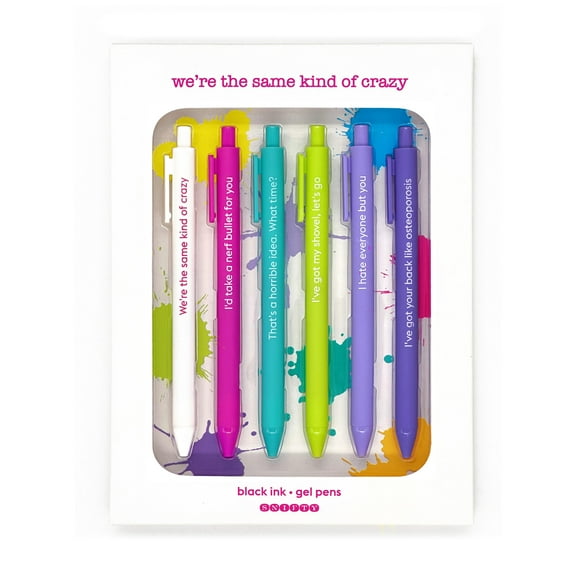 SNIFTY Same Kind of Crazy, Quotable Gel Pen, Set of 6