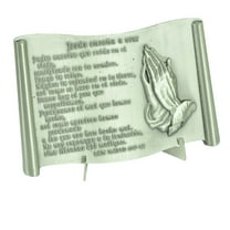 Jesus enseña a Orar Lords Prayer San Mateo 6 Plaque Metal Pewter Spanish Espanol