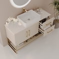 thumbnail image 3 of 47" Bathroom Vanity with Sink, Modern Free-Standing Bathroom Vanity Cabinet with Ceramic Sink &1 Cabinet & 2 Drawers, Single Wood Bathroom Vanities Set with Open Shelf, White Oak, 3 of 9