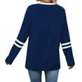 thumbnail image 4 of Long Sleeve Shirts for Women Color Block Casual Tops Fall Outfits Basic Tees Trendy Clothes Navy Blue S, 4 of 6