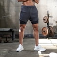 thumbnail image 3 of Men's 2 in 1 Workout Running Shorts Lightweight Gym Training Sport Short with Phone Pockets, 3 of 5