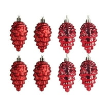 HBBKVI 16 Pcs Red Christmas Ornaments, 3.5" Shatterproof Plastic Hanging Decorations for Tree, Holiday Wedding Party Decor