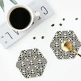 thumbnail image 4 of Junzan Panda With Crown And Stars Print Coasters for Drinks - Leather Coasters Set of 4 for Coffee Table for Housewarming/Kitchen/Bar/Decor-Hexagon, 4 of 6