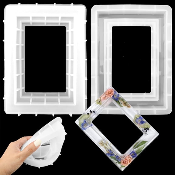 Yardly DIY Resin Picture Frame Mold - Premium Epoxy Silicone Casting Kit for Personalized Photo Crafts (8x6 Inch) - Perfect for Home Decor & Handmade Gifts