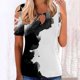 thumbnail image 2 of Gibobby Playera de Manga Corta Casual Suave Camiseta manga corta con estampado flores y botones para mujer, camiseta manga corta, informal, Sexy, verano, para (Blanco,G), 2 of 4