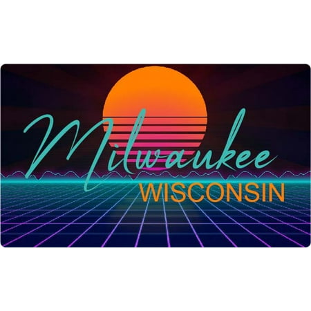 

Milwaukee Wisconsin 4 X 2.25-Inch Fridge Magnet Retro Neon Design