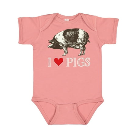

Inktastic I Love Pigs Vintage Farm Gift Baby Boy or Baby Girl Bodysuit