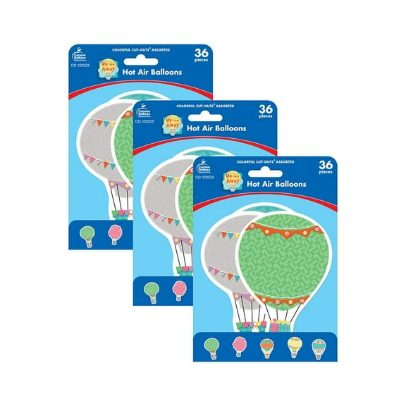Carson-Dellosa Carson Dellosa Education Up and Away Hot Air Balloons Cut-Outs 36 Per Pack 3 Packs