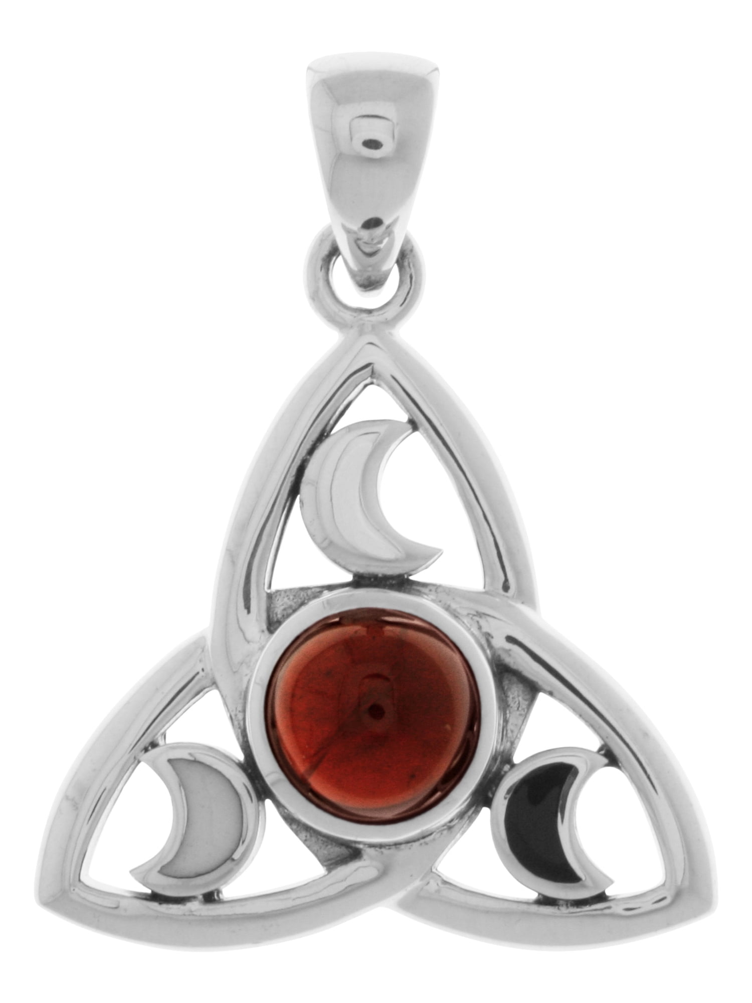 Jewelry Trends Celtic Star and Moon Sterling Silver Pendant Necklace 18