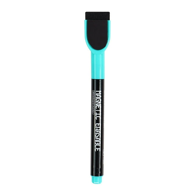 Cosmug 12-Color Magnetic Whiteboard Markers - Fine Tip Dry Erase Pens with Built-In Eraser Caps, Low-Odor Classroom Tools for Kids/Teachers (5Ml Ink, Chisel Point), Mint Green