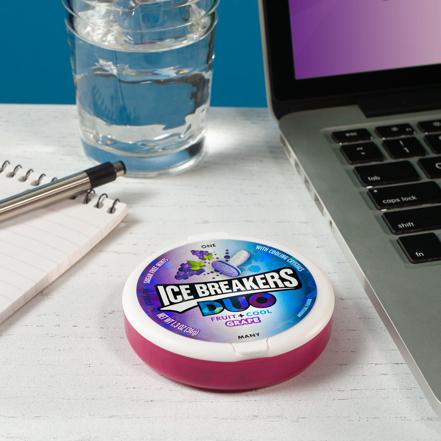 Duo Mint Grape Ice Breakers Mints Tin, 3 Pack (1.3 oz Each)