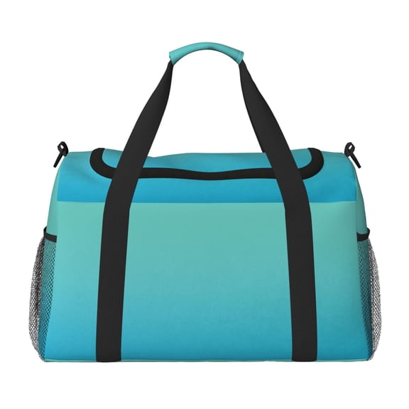 Kuqiui Teal Turquoise Print Foldable Travel Duffel Bag Tote Carry on Luggage Bag Personal item Sports Gym Bag Water Resistant Weekender Overnight Bags for Women and Men