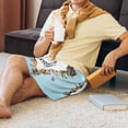 thumbnail image 6 of Kdxio World Travel Print Mens Sleep Shorts Bottoms Soft Comfy Pajama Wear Pants with Drawstring Pockets, 6 of 7