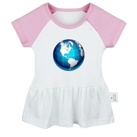 

Nature Earth Pattern Dresses For Baby Newborn Babies Skirts Infant Princess Dress 0-24M Kids Graphic Clothes (Pink Raglan Dresses 6-12 Months)