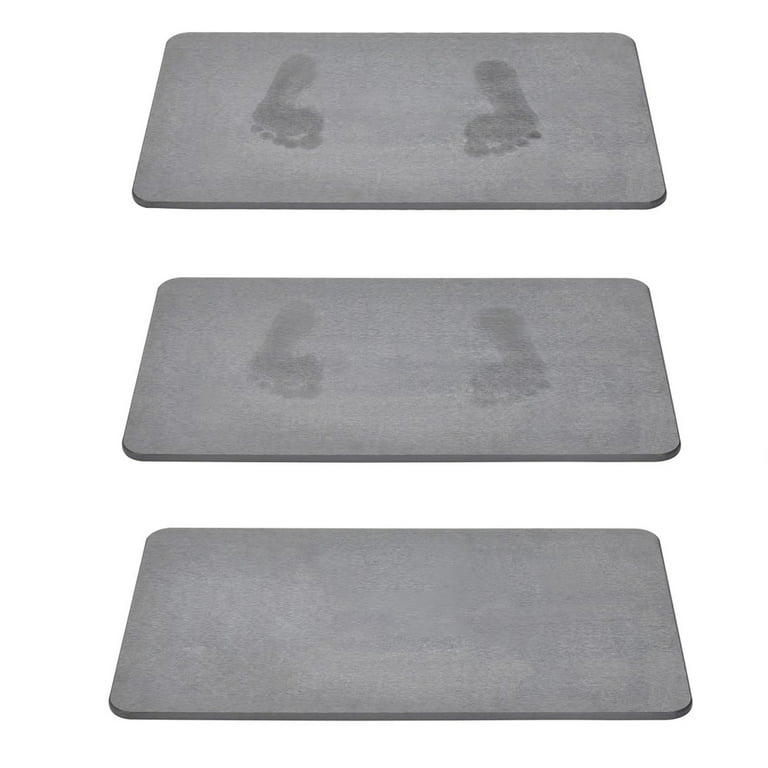 Goutoday Stone Bath Mat, Super Absorbent Quick Drying Bathroom Shower Mats,  Kitchen Pad 24×15 Gray