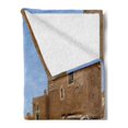 thumbnail image 2 of Desert Soft Flannel Fleece Throw Blanket, Sarai Batu Reconstruction of Capital City of Golden Horde Russia, Cozy Plush for Indoor and Outdoor Use, 50" x 70", Pale Brown Pale Blue, by Ambesonne, 2 of 5
