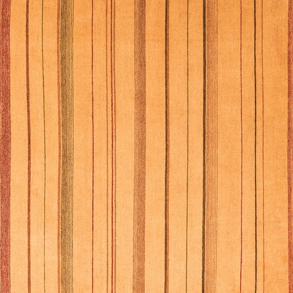 Ahgly Company Indoor Square Solid Orange Modern Area Rugs, 7' Square