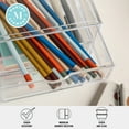 thumbnail image 4 of Martha Stewart Brody 2 Pack Plastic Stackable Office Desktop Organizer Boxes with 2 Drawers, 6" x 7.5", 4 of 10