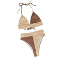 thumbnail image 1 of Traje de baño dividido con estilo para mujer Cintura ahuecada Color de costura Cómodo OAVQHLG3B Store  lin121212, 1 of 3