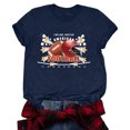 thumbnail image 1 of OJinShaWanO Sweat Shirts Women's Rugby Printed Round Neck Short Sleeved T Shirt 4032, 1 of 4