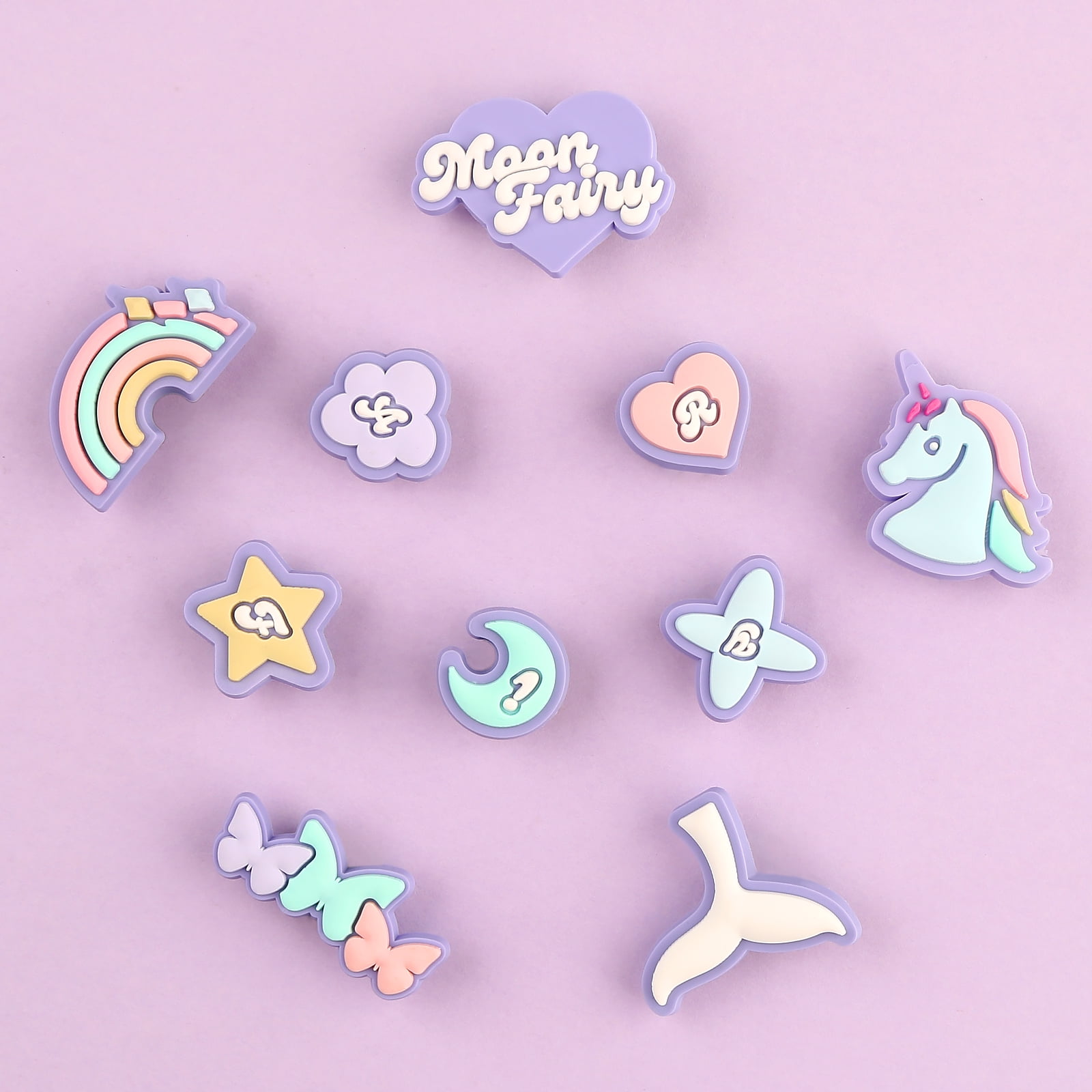 Unicorn Rainbow Shoe Decoration Charms, PVC Clog Shoe Charms for Girls