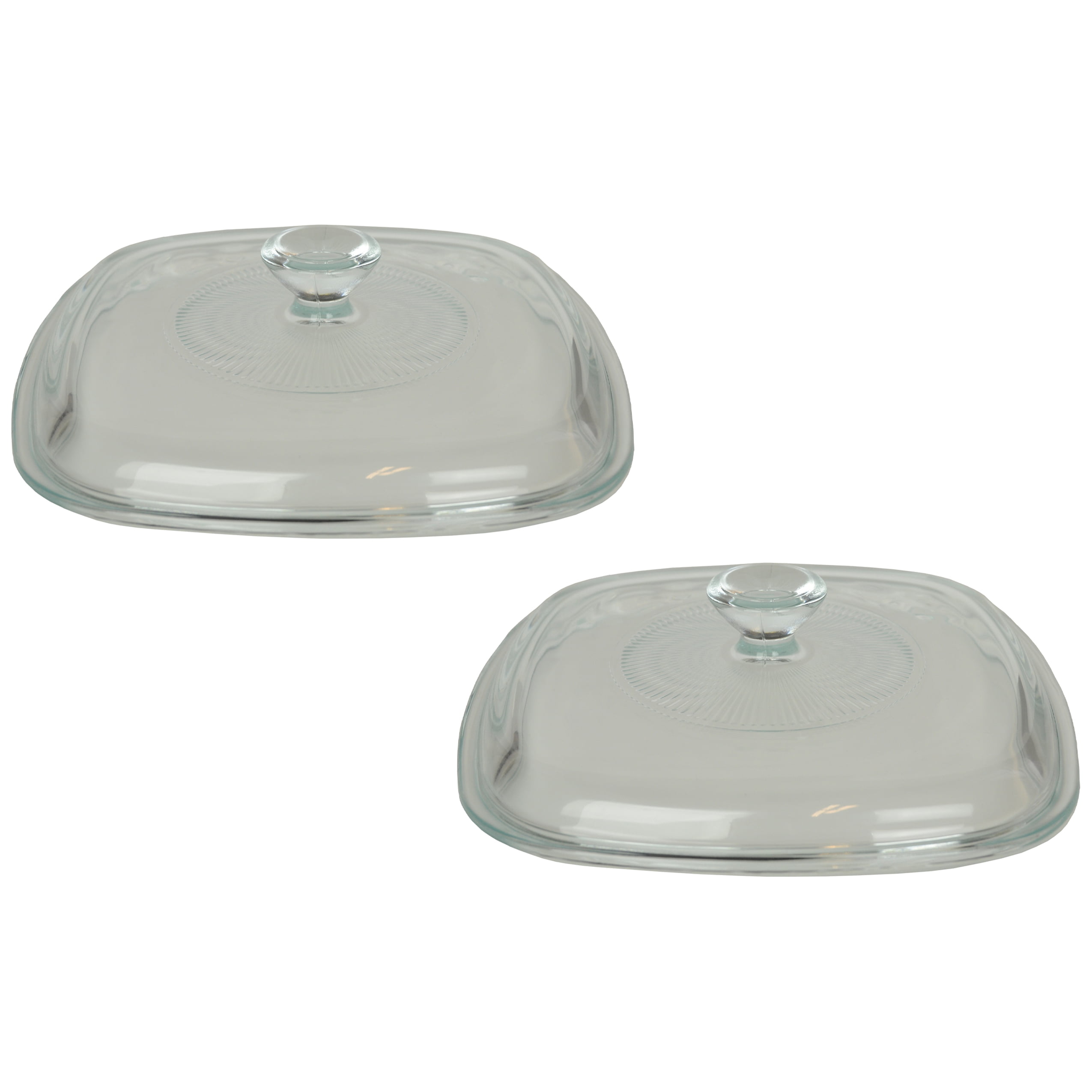 Corningware A-7-C Square Glass Casserole Replacement Lid Cover (2-Pack)
