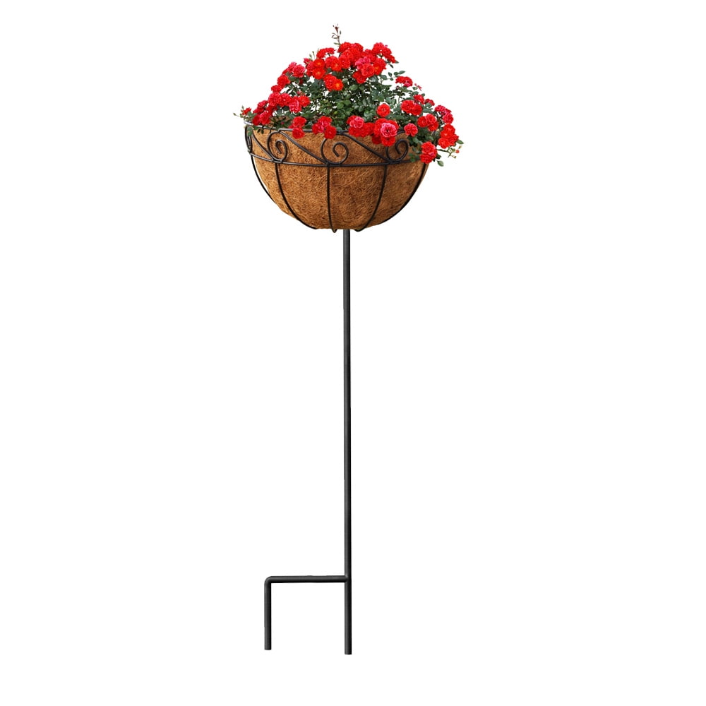 Planter Stake 12 Inch Diameter 39 5 In Tall Freestanding Elevated Garden Planter With Coco Liner Flower Pots Holder Stand Outdoor Plant Stand Flower Planter On A Pole Walmart Com Walmart Com