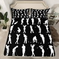 thumbnail image 2 of Castle Fairy Boys Girls Sport Golf Full Size Sheets 4-Piece,Ball Gamer Breathable Bed Sheets,Black White Lightweight Sheet Sets,Luxury Bedroom Decor, 2 of 7