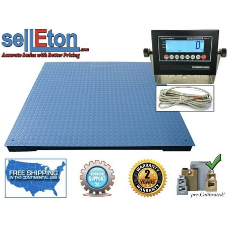 Heavy Duty Industrial Floor scale 7 x 7 / 84 30,000 lbs x 5 lb & LCD display