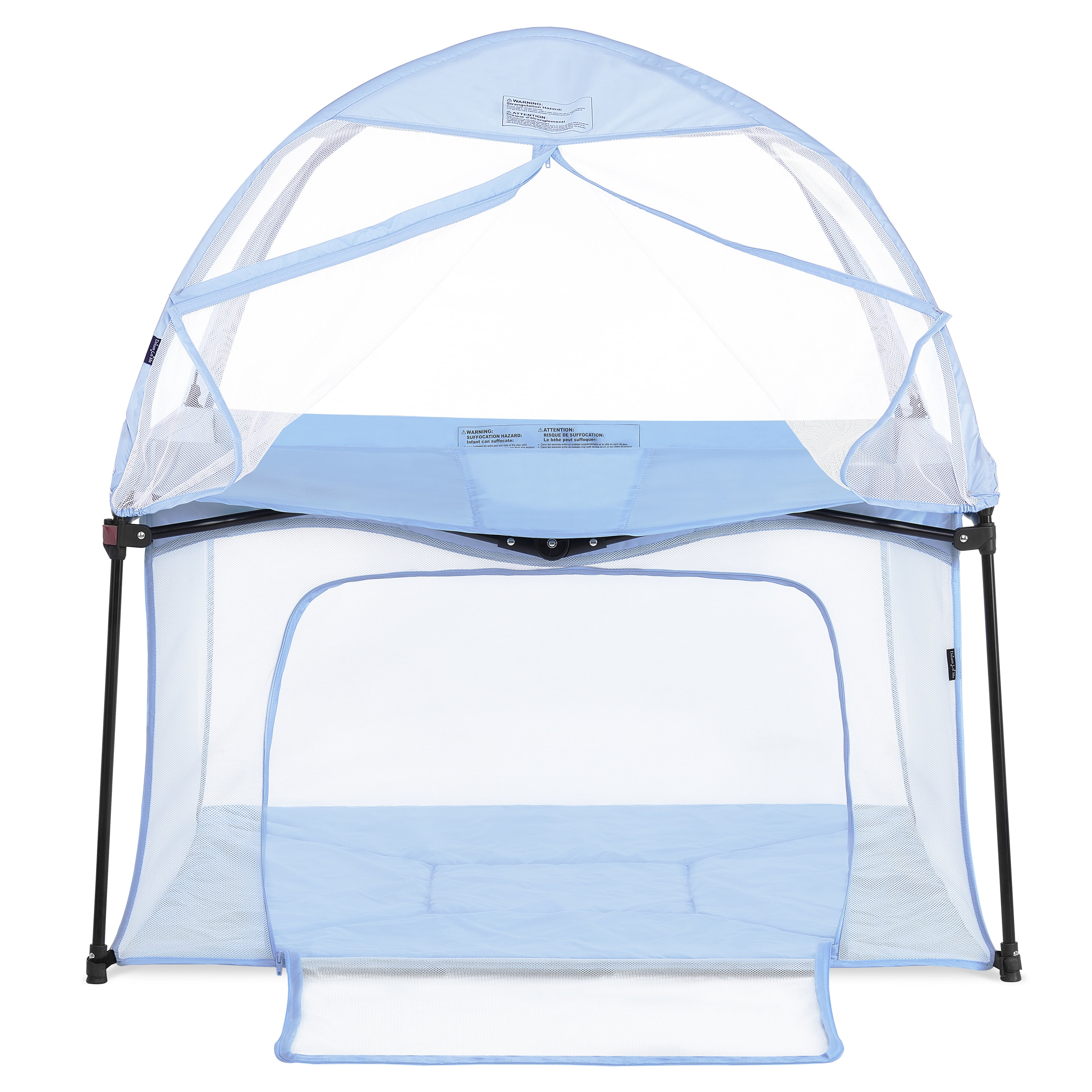 Dream On Me Ziggy Square Playpen with Canopy, Blue, (Model # 4434-BLU)