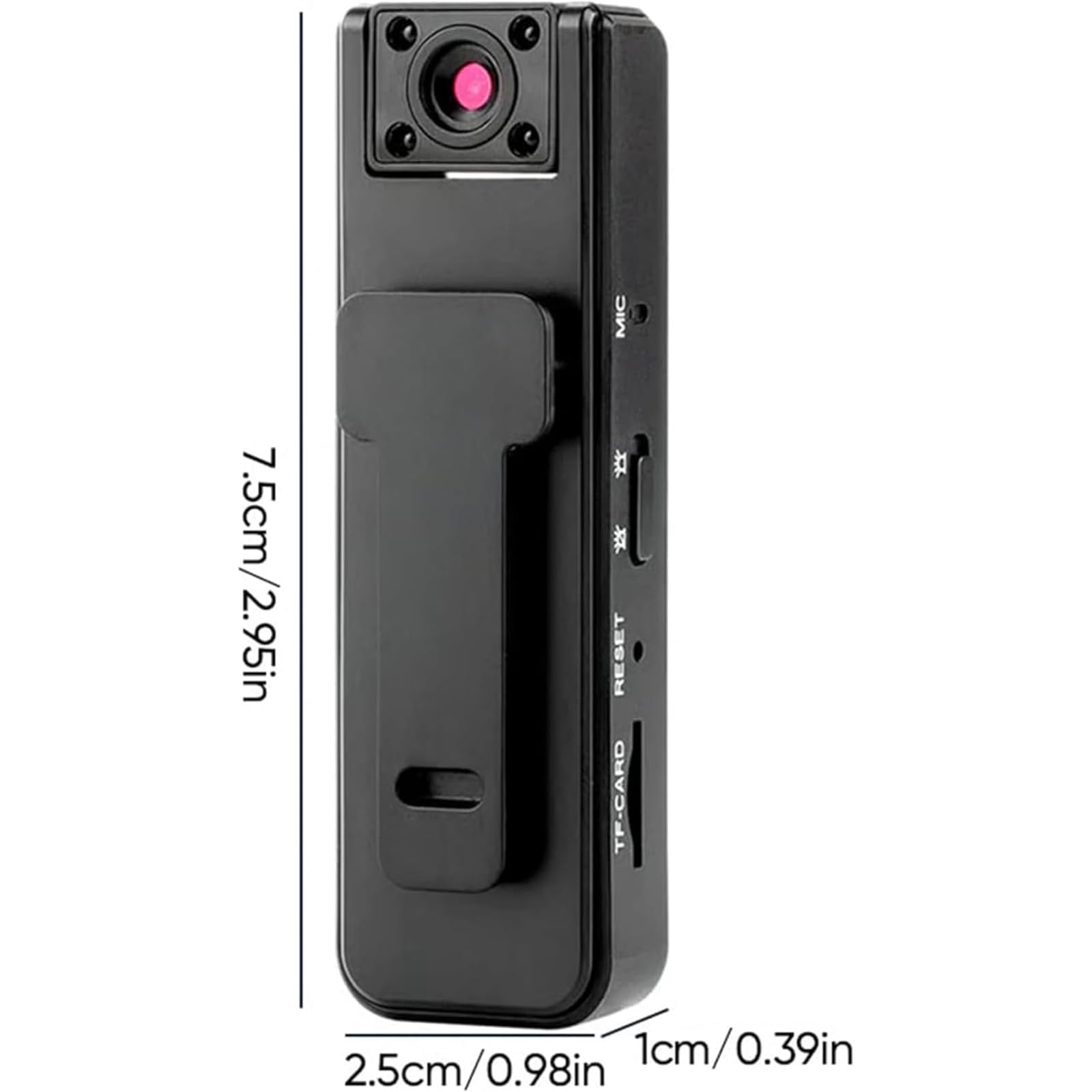 Ultra HD 2-in-1 Sports Video & Audio Recorder, Rechargeable Body Camera with 180° Rotatable Lens and Night Vison, Motion Stabilization for Travel, Cycling and Meeting