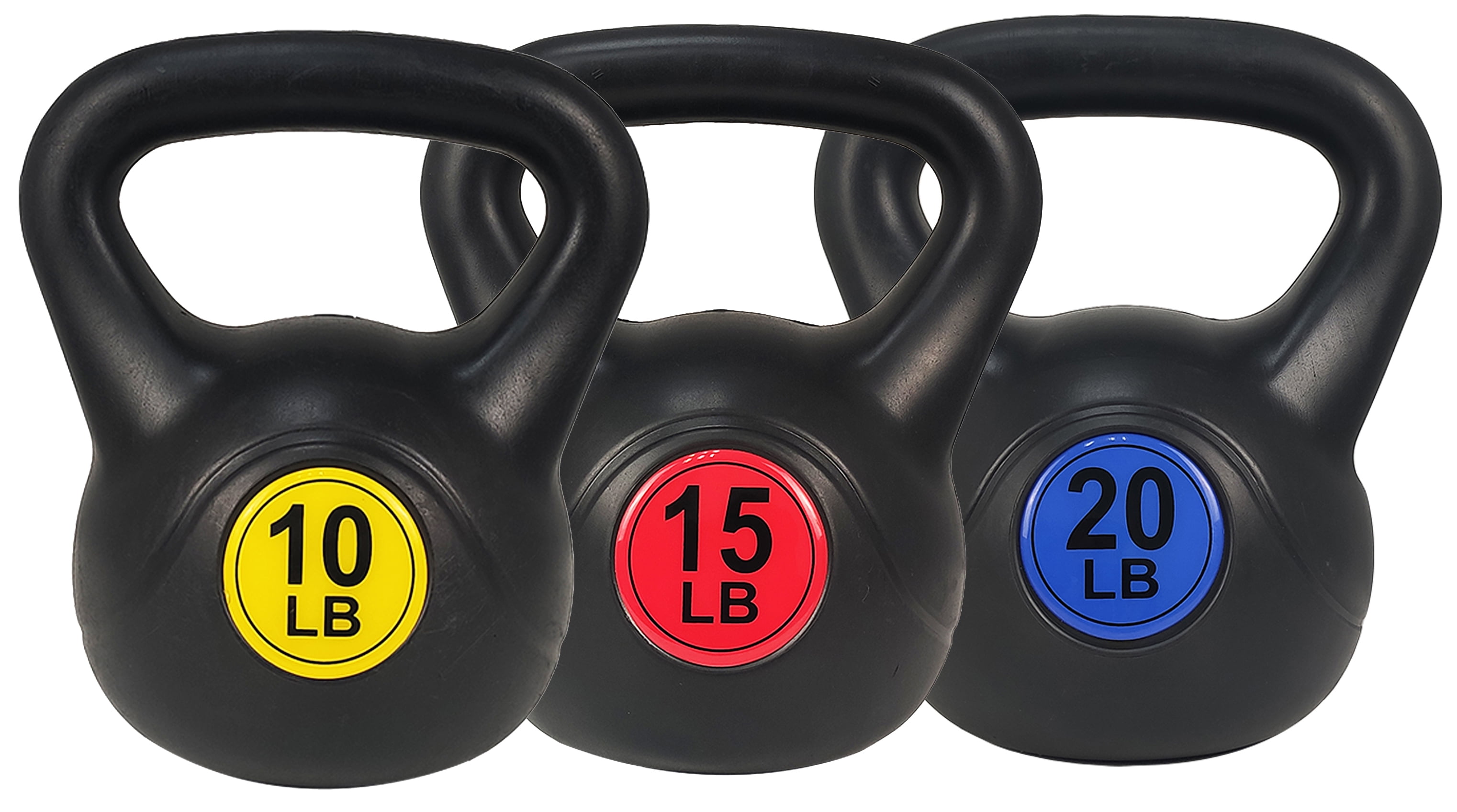BalanceFrom Wide Grip 3 Piece Kettlebell Exercise Fitness Weight