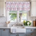 thumbnail image 2 of Pink Slipper Drink Farmhouse Short Window Curtain Valances, Seahorse Floral Starfish Sky Blue Rod Pocket Kitchen Valances for Living Room Bedroom Bathroom Cafe 60" x 18", 2 of 8