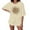 Beige, variant on Tops For Women T-Shirts Oversized Loose Short Sleeve Sunflower Print Summer Layer Clothes