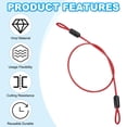 thumbnail image 4 of Uxcell Vinyl Coated Stainless Steel Cable with Loops, Flexible Wire Rope Security Chain Lanyard Lock for Outdoor Lighting Red 1/8" 1.6ft, 4 of 7