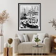 thumbnail image 4 of Historic Framed Print, [Dwight David Eisenhower in a car at head of a parade going up Broadway, waves to crowd].World Telegram photo by Dick DeMarsico., 17-7/8" x 21-7/8", 4 of 9