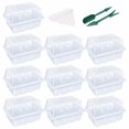 thumbnail image 1 of 10-Pack Seed Starter Trays Seedling Tray (12 Cells per Tray) Humidity Adjustable, 1 of 2