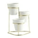 thumbnail image 1 of 3 macetas de cerámica para suculentas, modernas macetas de interior con soporte, con mini macetas. Oro A, 1 of 7