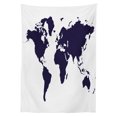 thumbnail image 3 of Ambesonne Map Tablecloth Rectangular Table Cover, Vivid Indigo World Graphic, 60"x90", Indigo White, 3 of 4