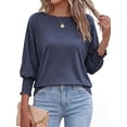thumbnail image 3 of BTFBM Womens Tops Dressy Casual Summer T Shirts Crewneck 3/4 Sleeve Beach Vacation Loose Tunic Spring Work Blouse, 3 of 9