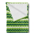 thumbnail image 2 of Green Soft Flannel Fleece Throw Blanket, Wavy Horizontal Lines in Vibrant Colors Traditional Irish Pattern, Cozy Plush for Indoor and Outdoor Use, 50" x 60", Lime Green Dark Green, by Ambesonne, 2 of 5