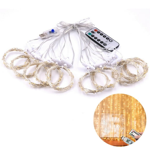 Bangcool String Light USB Waterproof 300-LED Fairy Light Window Curtain Light with Remote