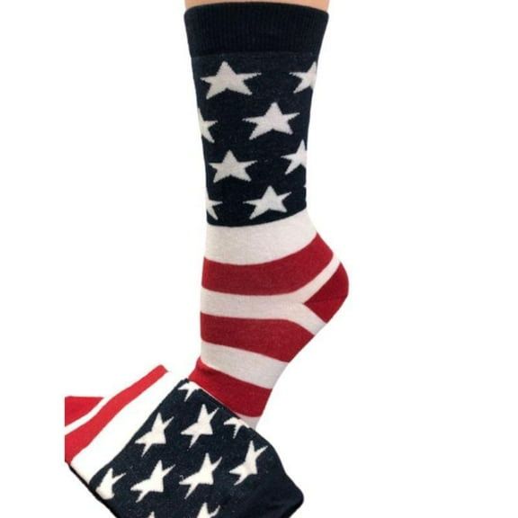 Cotton Crew Socks with American Flag Design, Unisex, Casual Everyday Socks