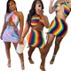 thumbnail image 2 of Conjunto de dos piezas con cordón y cuello halter cruzado, vestido y falda que cubre la cadera, nueva moda europea y americana de verano, 2 of 5