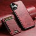 thumbnail image 6 of ELEHOLD Case for iPhone 16 Plus,2 in 1 Detachable Magnetic Leather Wallet Case with Card Holder Kickstand,Red, 6 of 7