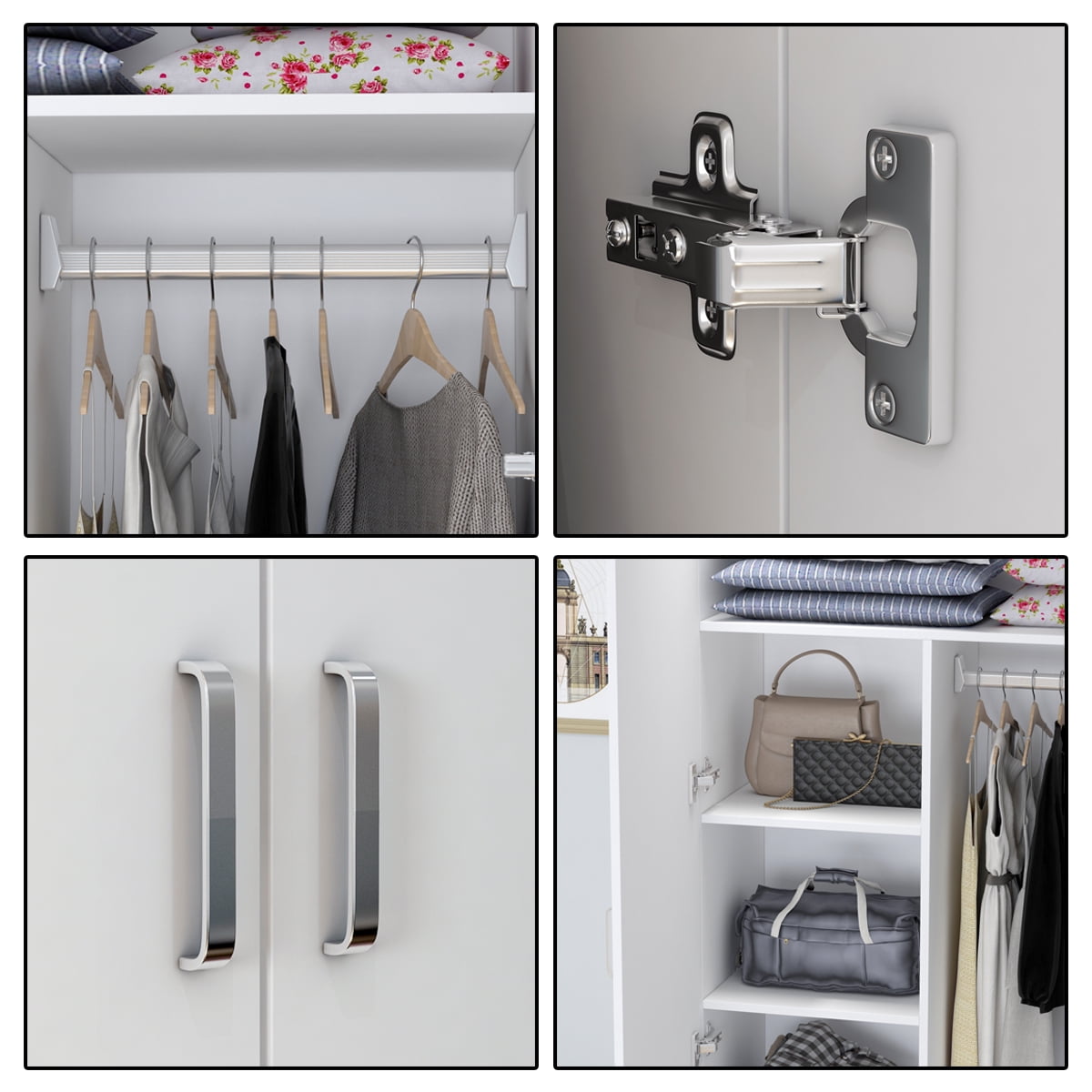 WIAWG 5-Compartment Closet Organizer, White, 1 Count