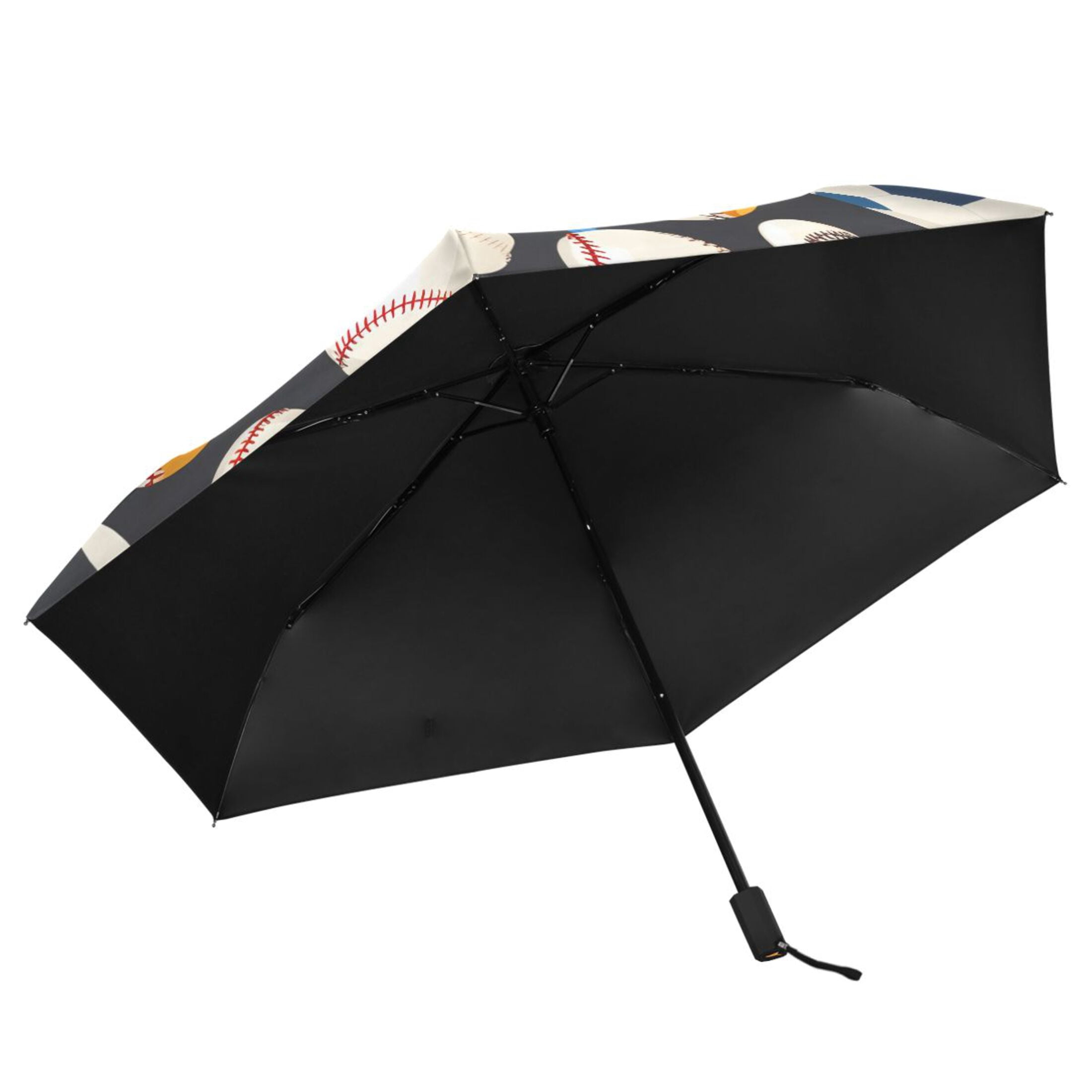 ALAZA Baseball Football UPF 50+ Compact Folding Umbrella for Rain Travel Umbrella Packable