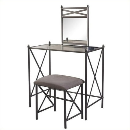 Linon Home Decor Mission Hills Bedroom Vanity Set Cement Linon Home Decor Mission Hills Bedroom Vanity Set Cement